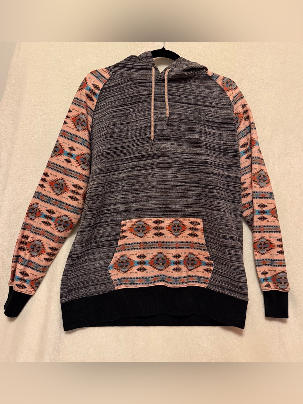 Hooey Pullover Hoodie Western Aztec Women’s Size XL Gray Multicolored